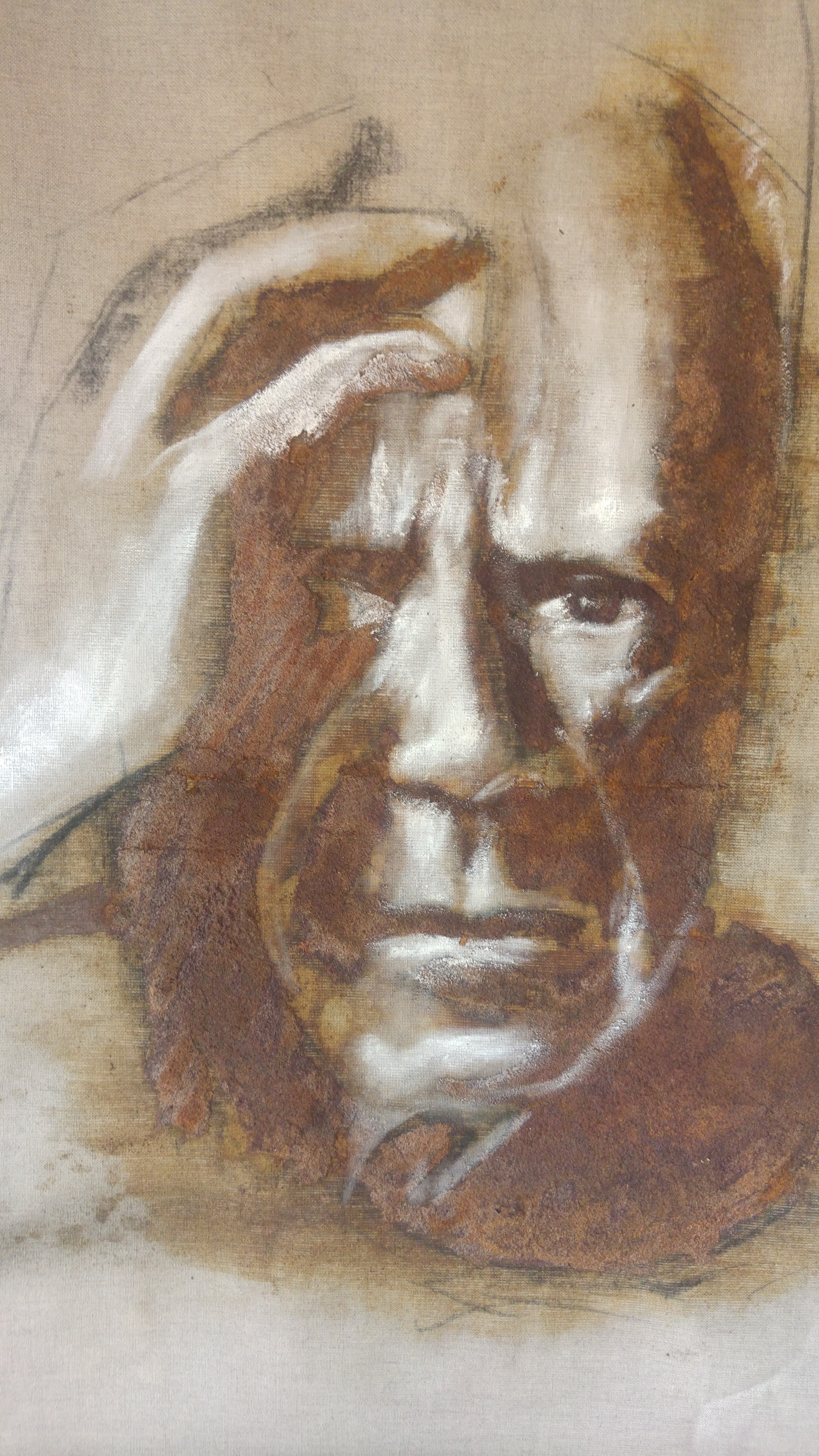 Picasso rouille et encaustique sur lin Image